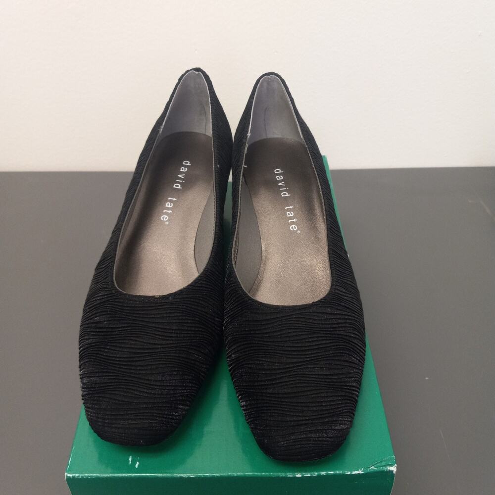 David Tate Women's Shoes Black Heels Gathered Size 7